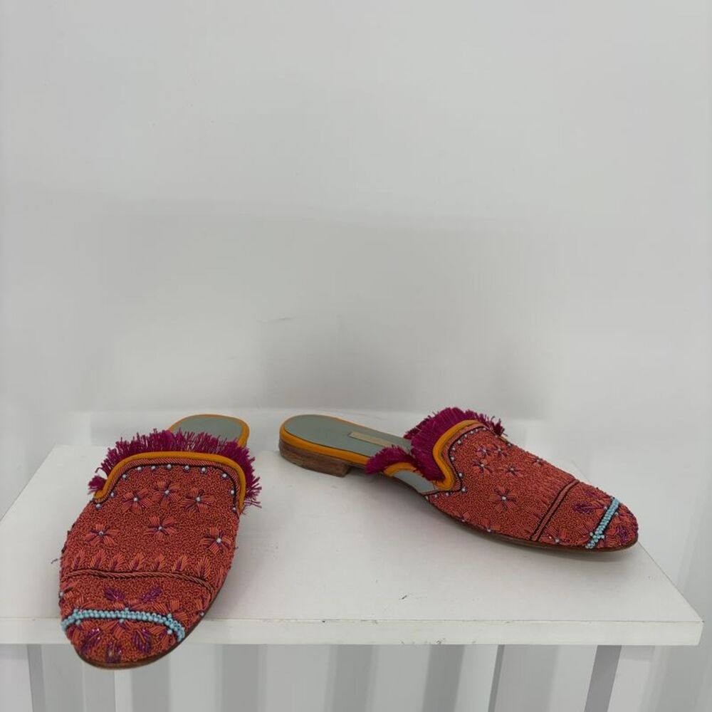 Meher Kakalia Embroidery Leather Slippers